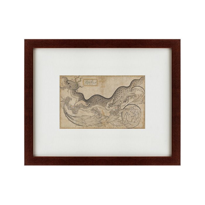 Картина Drawing in the Saz style of a dragon amid foliage Османская империя 1540 г. - купить Картины по цене 4990.0