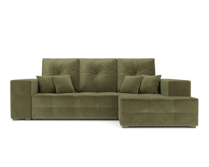 Угловой диван-кровать Монреаль зеленого цвета правый угол - купить Угловые диваны по цене 39990.0