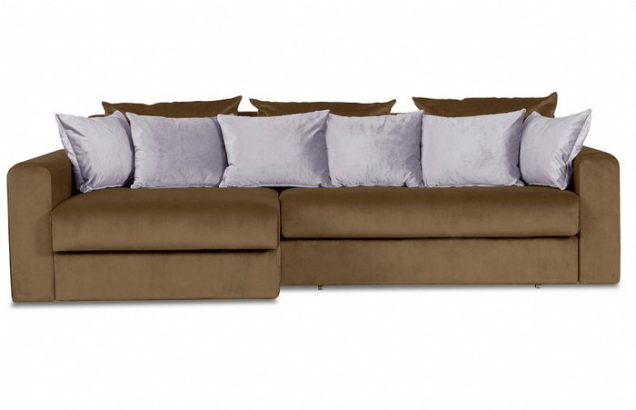 Угловой диван-кровать Мэдисон Лувр коричневого цвета - купить Угловые диваны по цене 47990.0