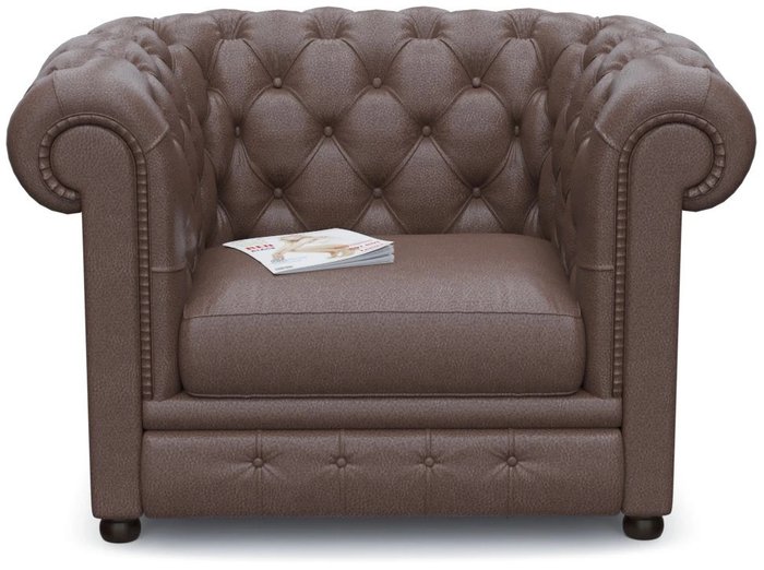Кресло Честер темно-коричневого цвета - купить Интерьерные кресла по цене 35689.0