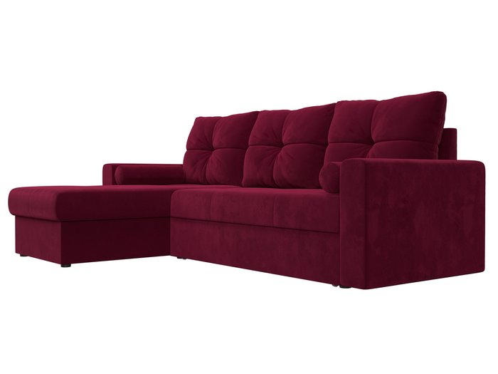 Угловой диван-кровать Верона бордового цвета левый угол - купить Угловые диваны по цене 44999.0
