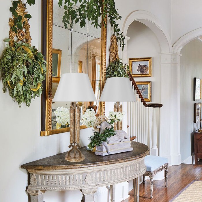 Настольная лампа Vein 10443T/A (ткань, цвет белый) - купить Настольные лампы по цене 24220