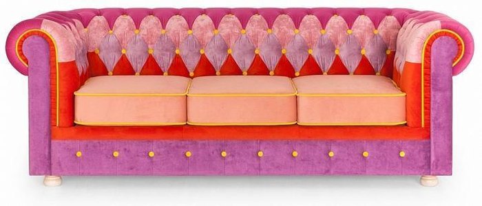 Диван Пэчворк Зефир с разноцветной обивкой - купить Прямые диваны по цене 55250.0