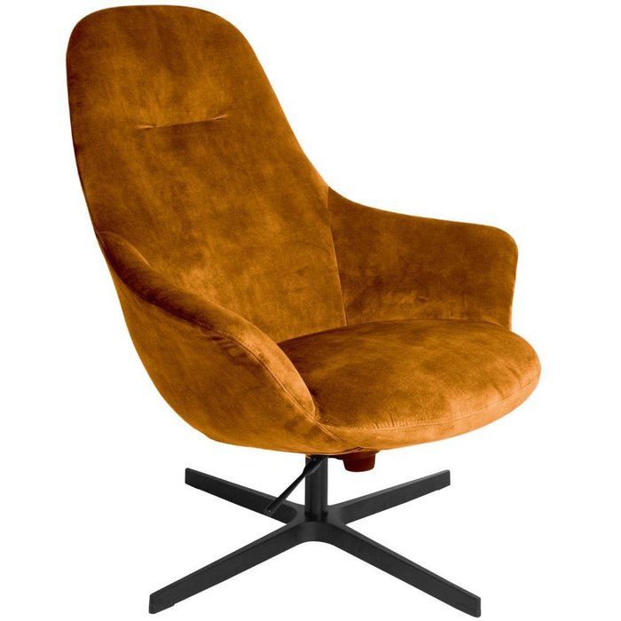 Кресло реклайнер с пуфом  Sweep Swivel Tilt  золотого цвета - лучшие Интерьерные кресла в INMYROOM