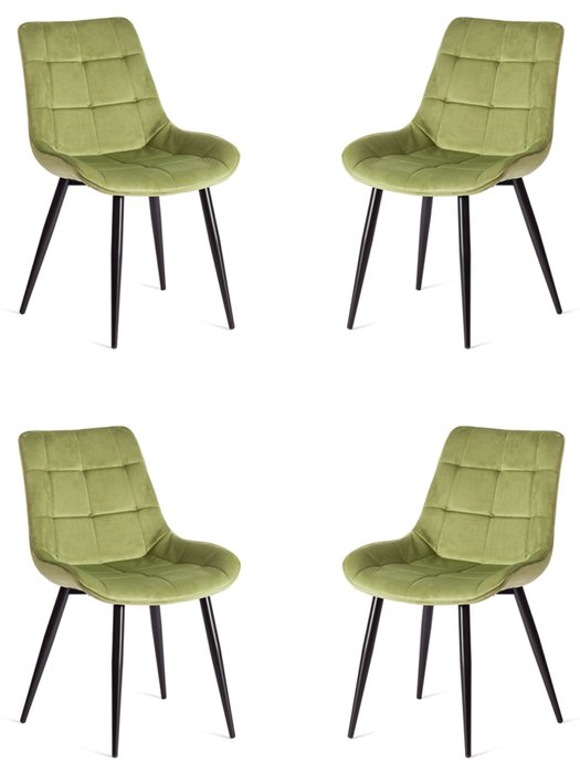 Комплект из четырех стульев Abruzzo зеленого цвета
