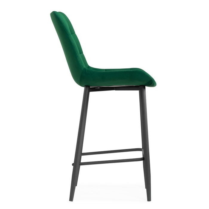 Стул полубарный Алст зеленого цвета на черных ножках - лучшие Барные стулья в INMYROOM