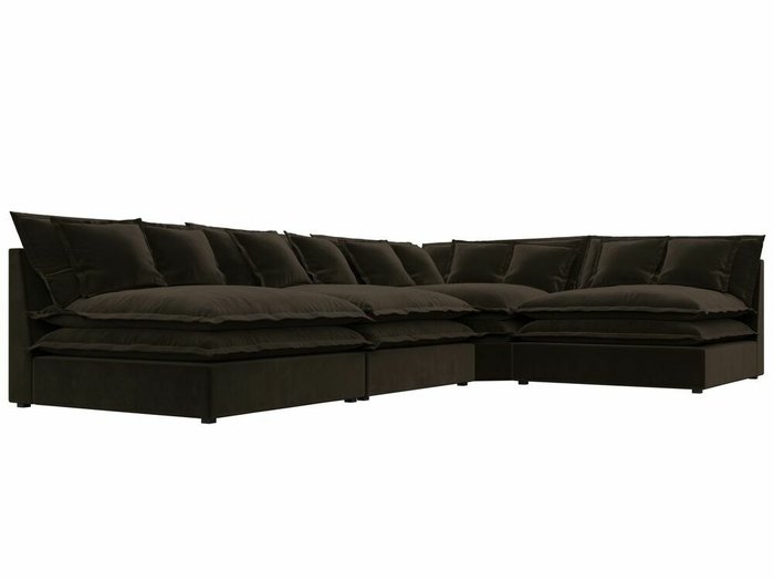 Угловой диван Лига 040 темно-коричневого цвета правый угол - лучшие Угловые диваны в INMYROOM