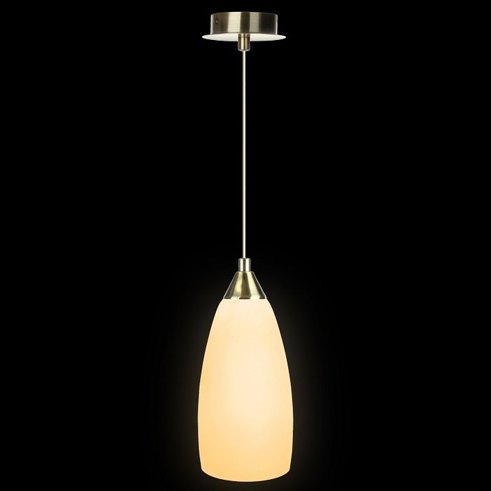 Подвесной светильник из латуни и матового стекла - купить Подвесные светильники по цене 920.0