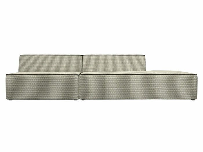 Прямой модульный диван Монс Модерн серо-бежевого цвета с коричневым кантом правый - купить Прямые диваны по цене 49999.0