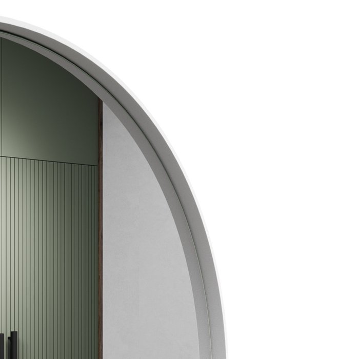 Дизайнерское настенное зеркало Nolvis M в тонкой металлической раме белого цвета - лучшие Настенные зеркала в INMYROOM