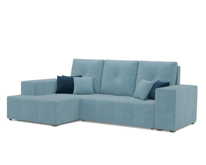 Угловой диван-кровать Монреаль голубого цвета левый угол