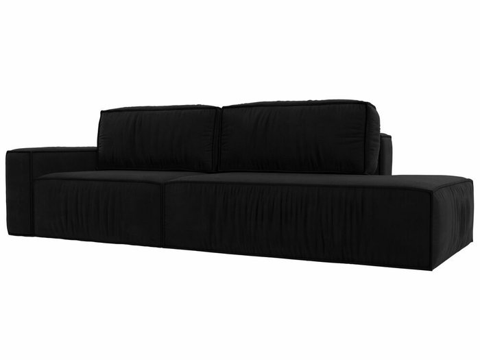 Прямой диван-кровать Прага модерн черного цвета подлокотник слева