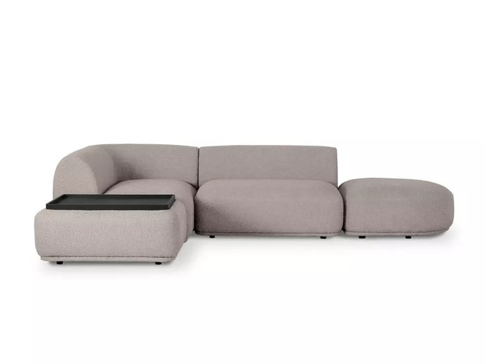 Угловой модульный диван Fabro М серо-бежевого цвета