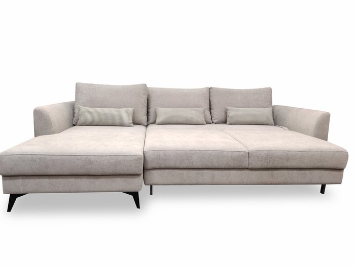 Угловой диван-кровать Лондон серо-бежевого цвета - купить Угловые диваны по цене 158450.0