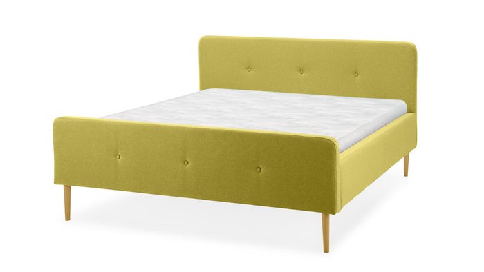 Кровать Левита 160х200 горчичного цвета  - лучшие Кровати для спальни в INMYROOM