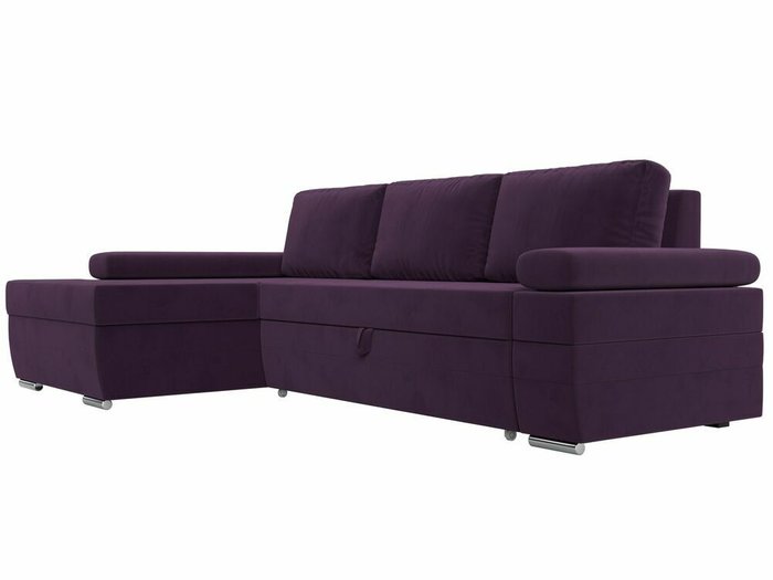 Угловой диван-кровать Канкун фиолетового цвета левый угол - лучшие Угловые диваны в INMYROOM