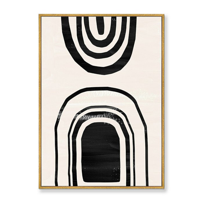 Набор из 2-х репродукций картин на холсте The curved geometric vibes, No 1, 2021г. - лучшие Картины в INMYROOM