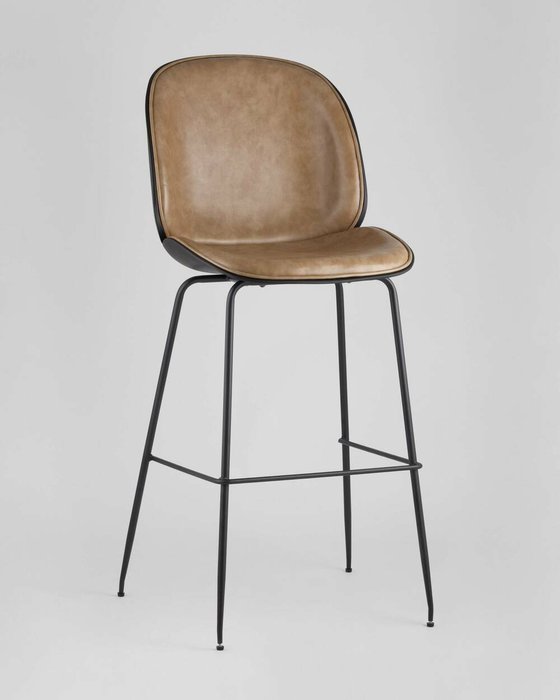 Стул барный Beetle PU коричневого цвета - купить Барные стулья по цене 12490.0