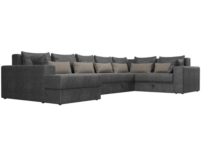 Угловой диван-кровать Мэдисон серо-бежевого цвета правый угол - лучшие Угловые диваны в INMYROOM