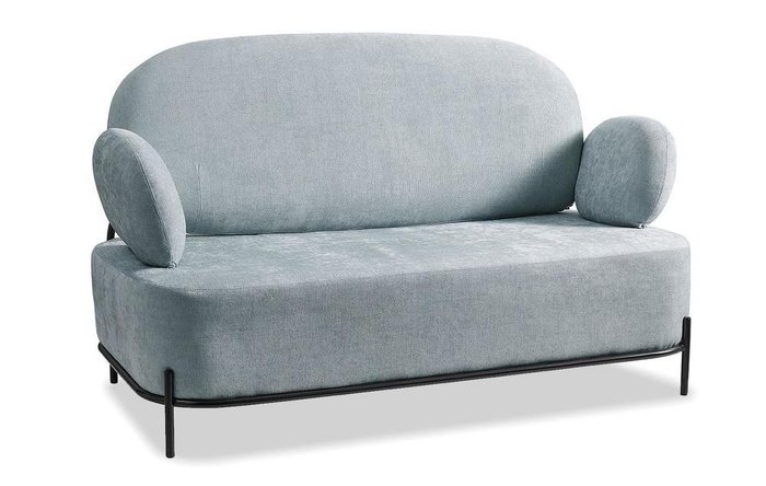 Прямой диван Coco серо-голубого цвета - лучшие Прямые диваны в INMYROOM