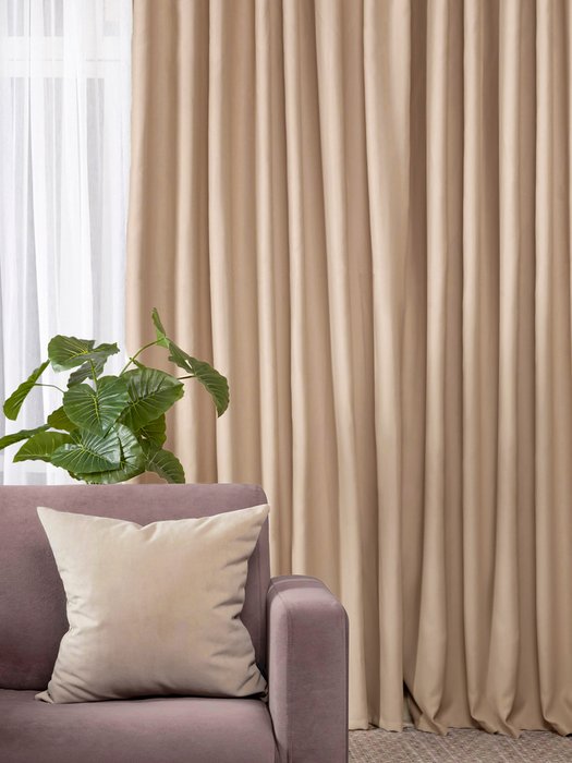 Штора Soul 200х270 бежевого цвета - лучшие Шторы в INMYROOM