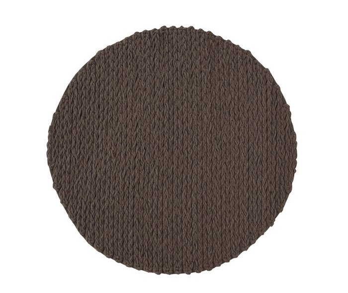 Ковер круглый Trenzas коричневого цвета 225 см