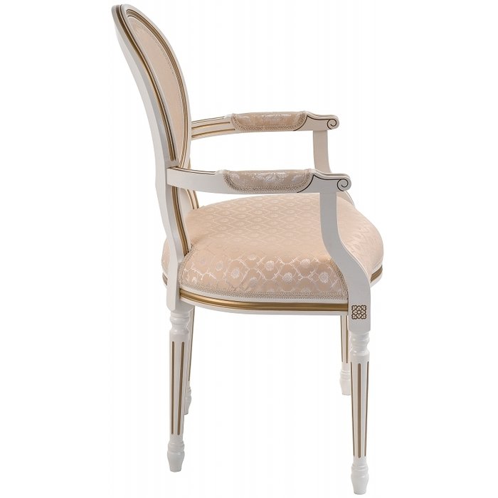 Стул Данте молочного цвета с золотой патиной - лучшие Обеденные стулья в INMYROOM