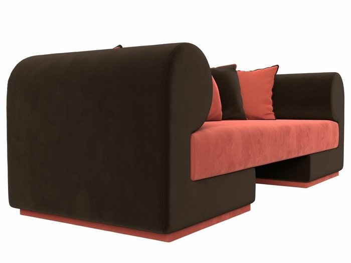 Прямой диван Кипр коричнево-кораллового цвета - лучшие Прямые диваны в INMYROOM