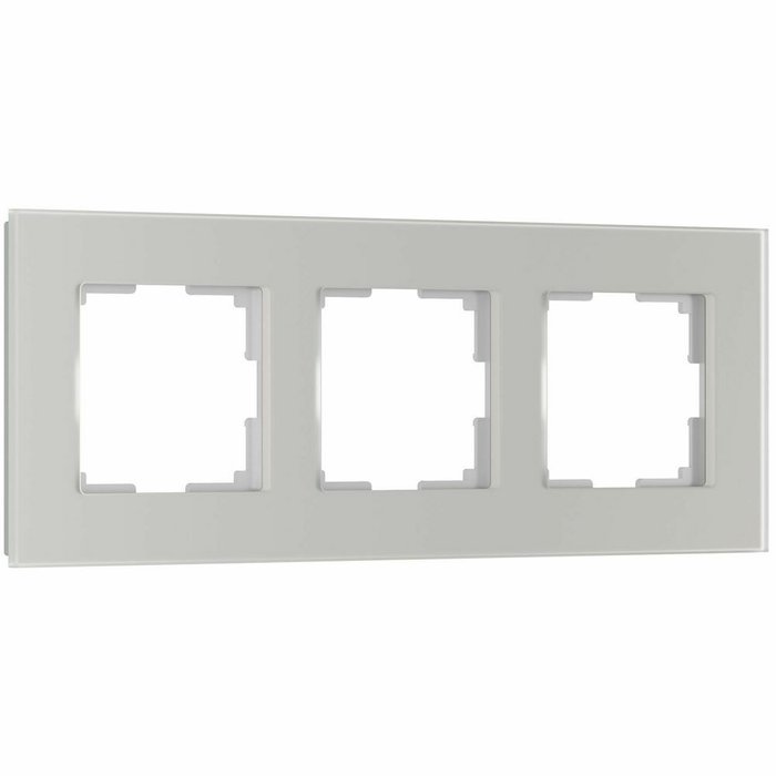 Рамка из стекла на 3 пост Senso дымчатый soft-touch W0033117 Рамка из стекла на 3 пост Senso дымчатый soft-touch W0033117