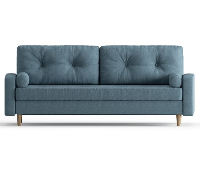 Диван-кровать из велюра Basel светло-синего цвета - купить Прямые диваны по цене 39490.0