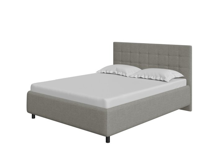 Кровать Como Veda 1 160х200 серого цвета (велюр)