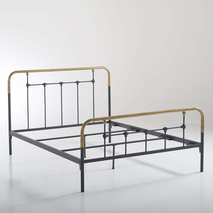 Кровать металлическая Asper 140х190 черного цаета - купить Кровати для спальни по цене 40397.0