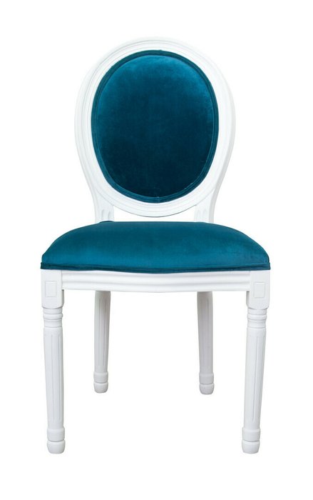 Стул Volker blue+white с велюровой обивкой
