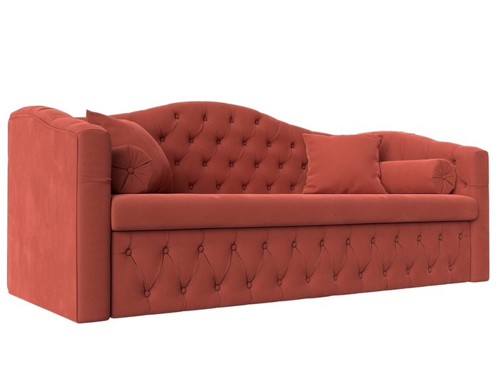 Прямой диван-кровать Мечта кораллового  цвета
