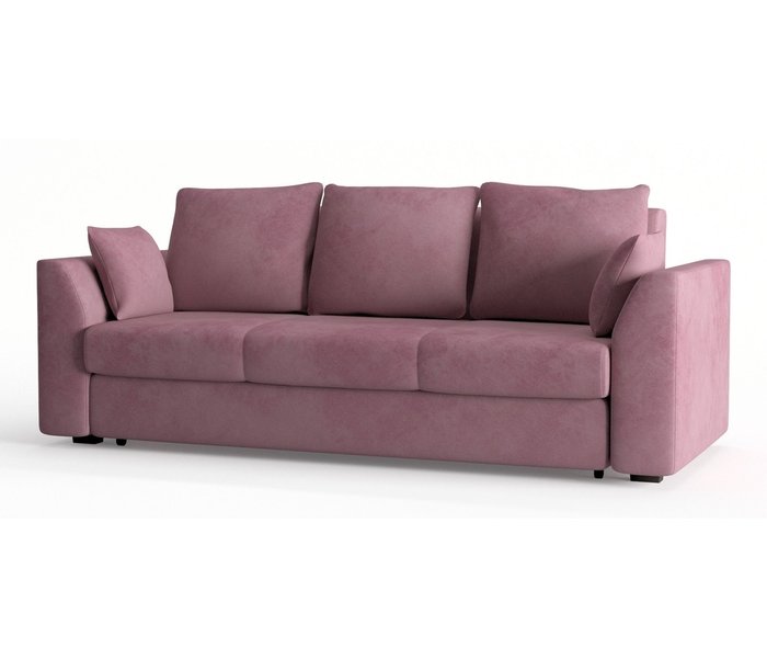 Диван-кровать Ла-Рошель в обивке из велюра розового цвета