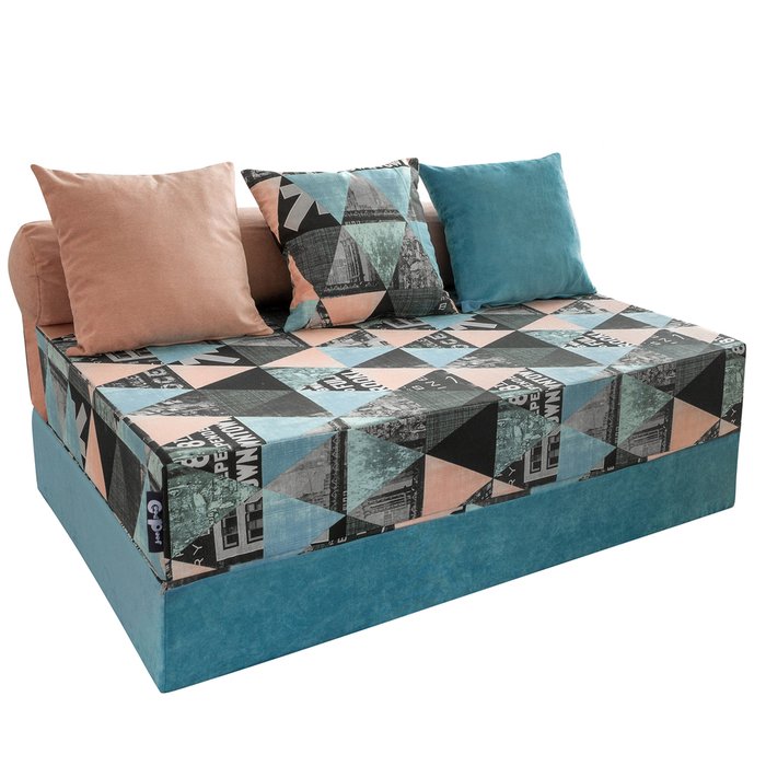 Бескаркасный диван-кровать Duble Стайл бирюзового цвета