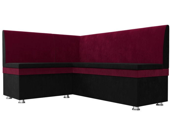 Угловой диван Уют черно-бордового цвета левый угол - лучшие Угловые диваны в INMYROOM