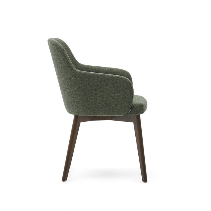 Стул Nelida зеленого цвета с коричневыми ножками - лучшие Обеденные стулья в INMYROOM