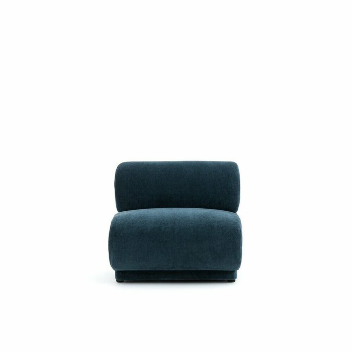 Кресло модульное из рифленого велюра Teide синего цвета