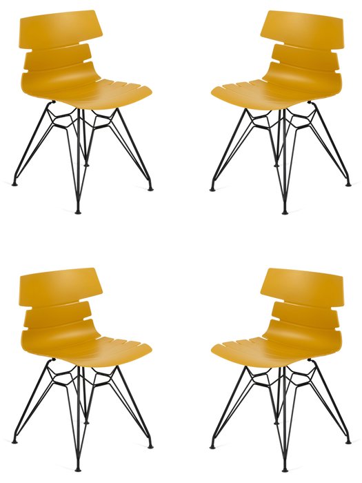 Набор из четырех стульев Hansen оранжевого цвета