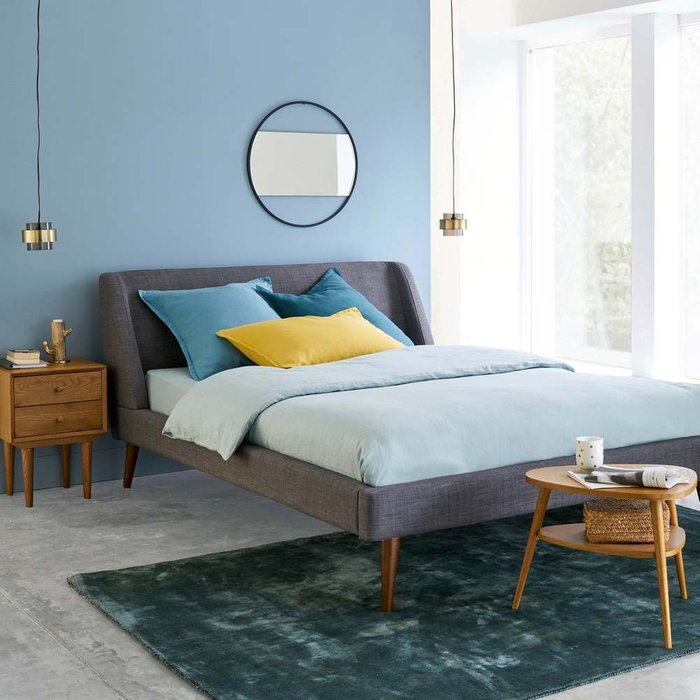Кровать Semeon 140х190 серого цвета - купить Кровати для спальни по цене 41613.0