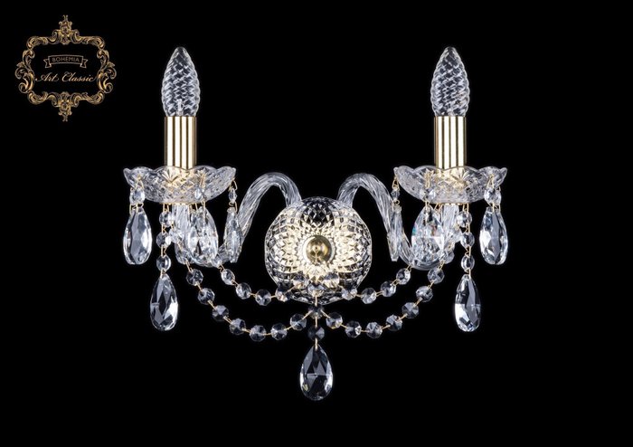 Хрустальное бра Art Classic 45271 10.12.2.141.Gd.Sp подсвечник с подвесками Хрустальное бра Art Classic 45271 10.12.2.141.Gd.Sp подсвечник с подвесками