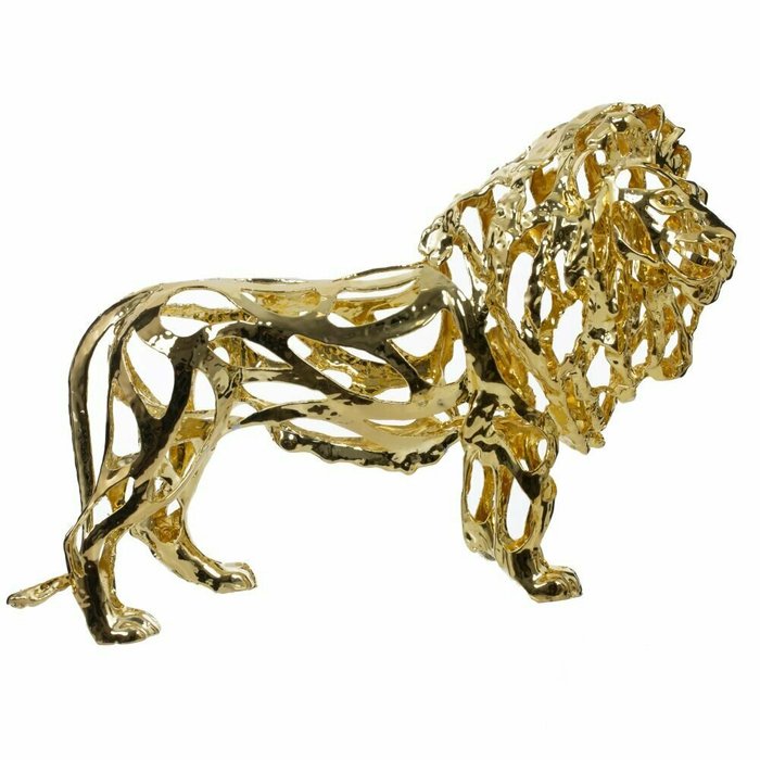 Фигура декоративная Лев 19.5х30 золотого цвета - купить Фигуры и статуэтки по цене 15120.0