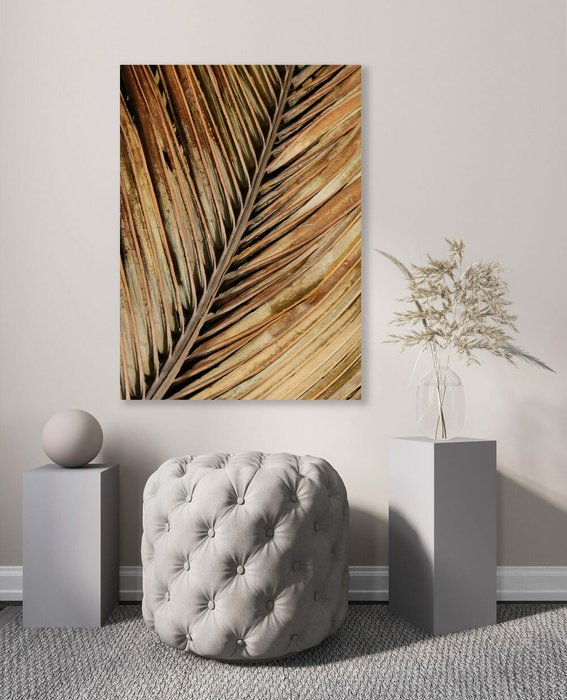 Картина на холсте Золотой лист пальмы 50х70 см - купить Картины по цене 5990.0