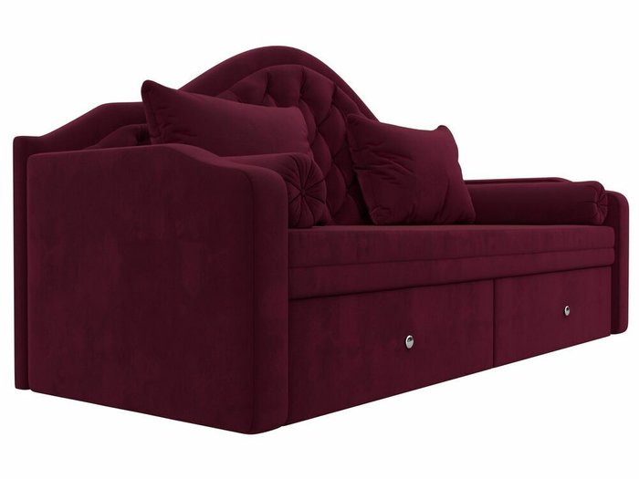 Прямой диван-кровать Сойер бордового цвета - лучшие Прямые диваны в INMYROOM