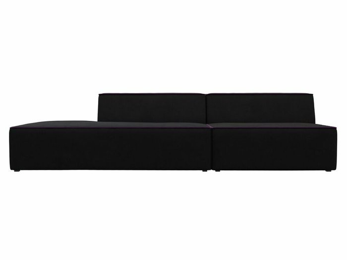 Прямой модульный диван Монс Модерн черного цвета с фиолетовым кантом левый - купить Прямые диваны по цене 49999.0