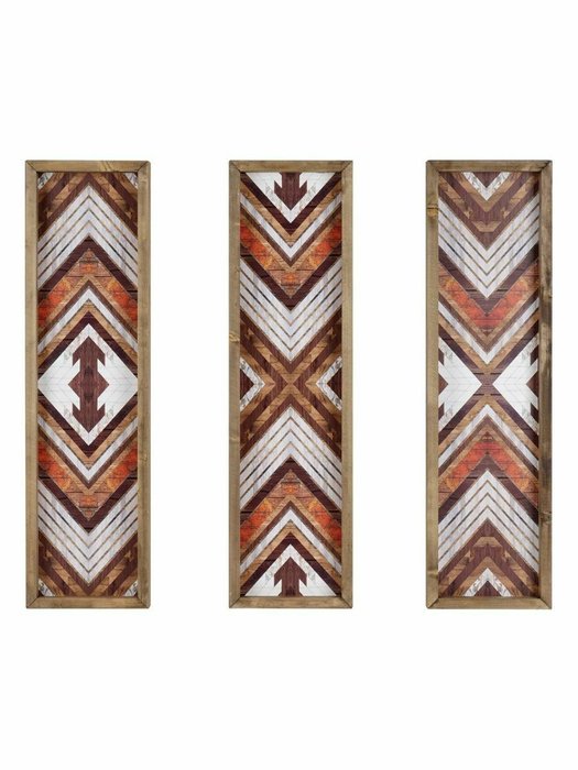 Набор из трех картин Decor 21х70 коричневого цвета Набор из трех картин Decor 21х70 коричневого цвета
