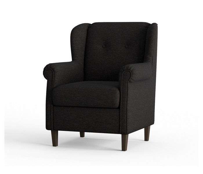 Кресло из рогожки Леон черного цвета