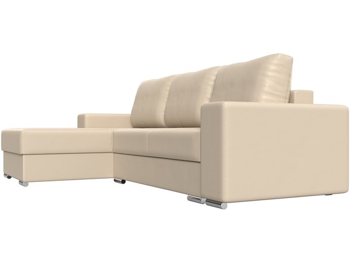 Угловой диван-кровать Дрезден бежевого цвета (экокожа) левый угол - лучшие Угловые диваны в INMYROOM