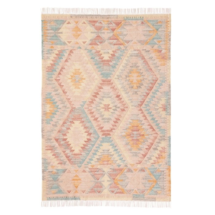 Ковер килим из шерсти Bebera 160x230 разноцветный